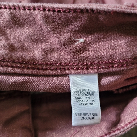 Cato Est. 1948 Denim Dusty Rose Metallic Skinny Leg Jeans Size Women's 2 - Picture 10 of 10